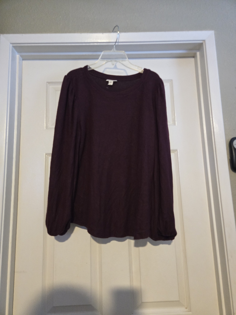 a.n.a Women's Scoop Neck Long Sleeve Sweater - Plum